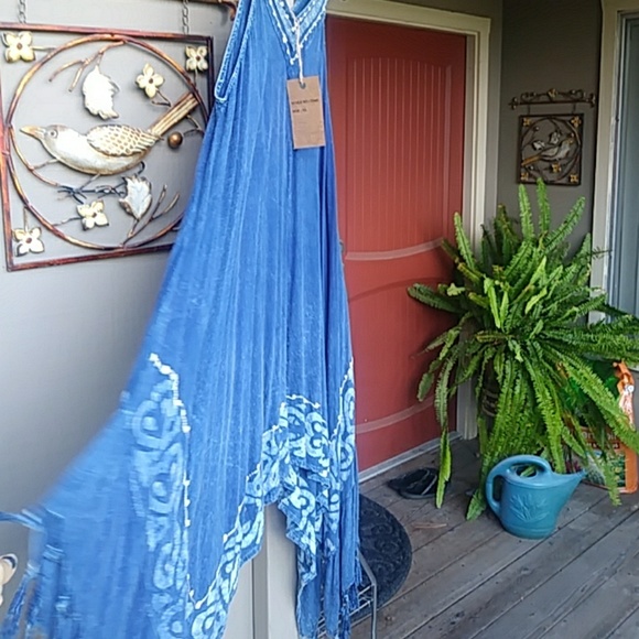 Denim color sun dress - Picture 2 of 4